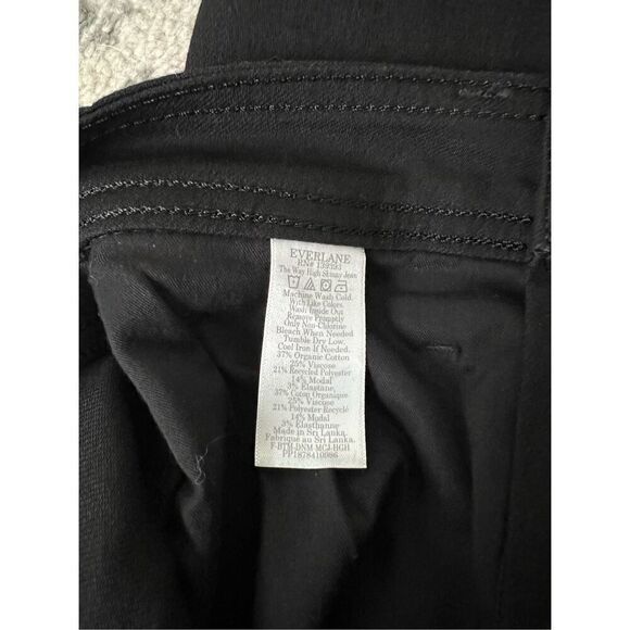 Everlane Jeans Womens 28 Black Denim High Rise Straight Skinny Jeans Casual - Picture 8 of 8